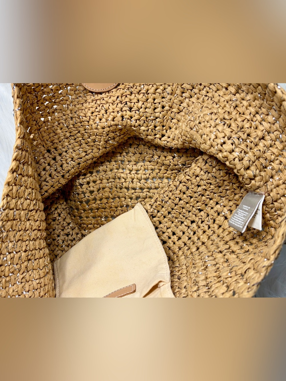 BANANA REPUBLIC Paper Straw Shopper - Picture 6 of 7